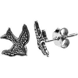 Silver Bird Stud Earrings