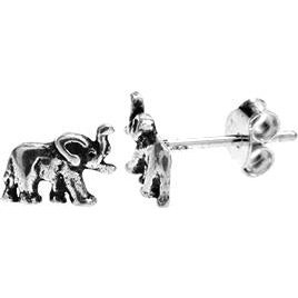 Silver Elephant Stud Earrings