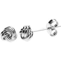 Silver Knot Stud Earrings