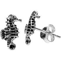 Silver Seahorse Stud Earrings