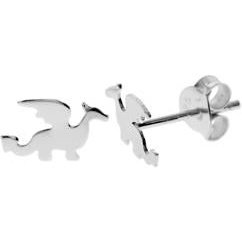 Silver Dragon Stud Earrings