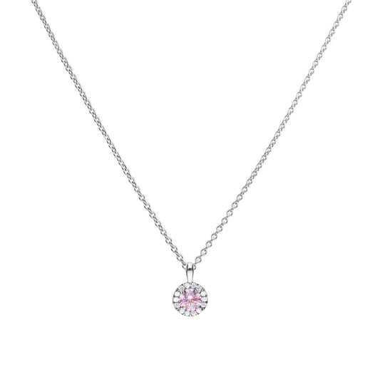 Diamonfire silver with pink and white cubic zirconia cluster pendant