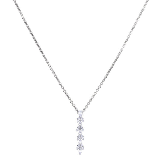 Diamonfire silver and cubic zirconia drop pendant