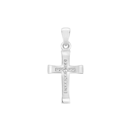 Silver and swarovski Crystal cross pendant